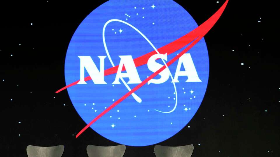 The NASA logo is photographed at the graduation ceremony for Astronaut Group XXIII Tuesday, March 5, 2024 at Johnson Space Center in Houston.