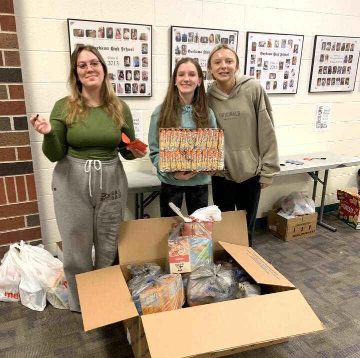 Onekama NHS project nets 1,600 items for food pantry