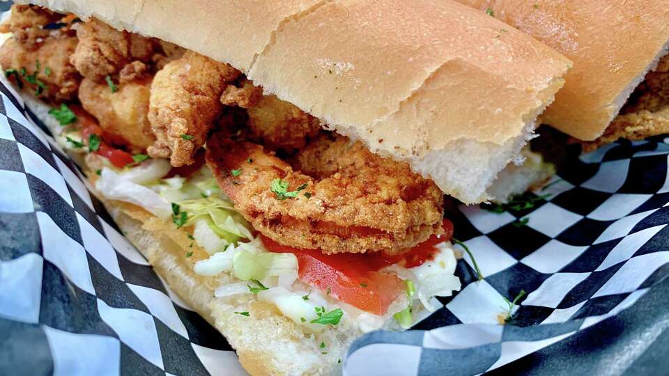 The shrimp poboy at Orange Lee's PoBoys & Wings in Cypress