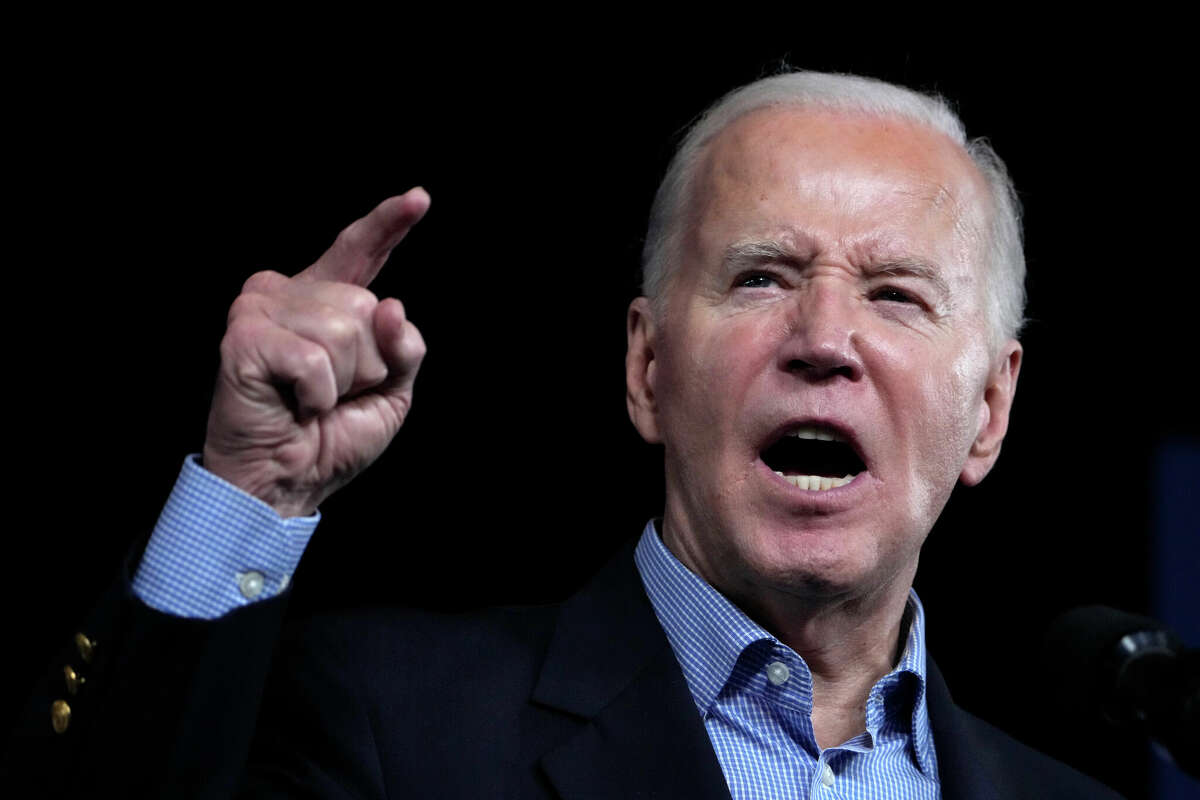 President Joe Biden speaks at a campaign rally Saturday, March 9, 2024, at Pullman Yards in Atlanta. (AP Photo/Manuel Balce Ceneta)