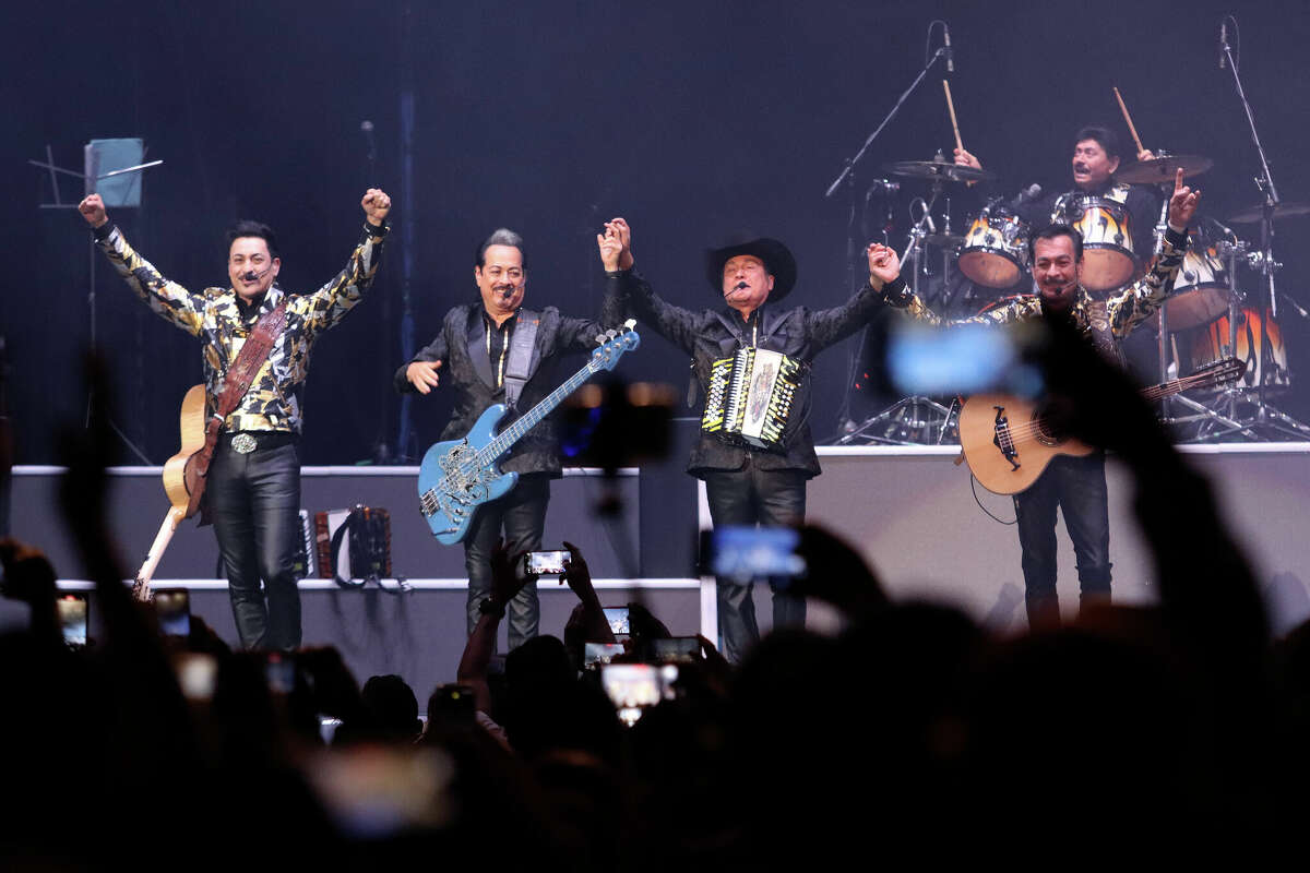 Los Tigres Del Norte performs on stage during a concert as part of the 'Siempre Contigo Tour' at Arena Ciudad de Mexico on June 9, 2023 in Mexico City, Mexico. 