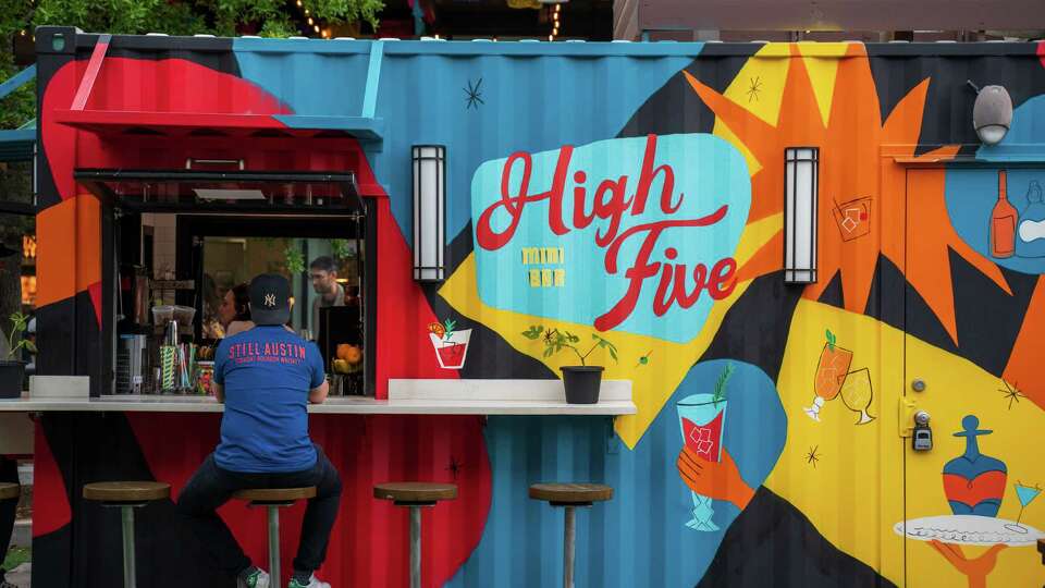 High Five Mini Bar operates out of a shipping container located in the Stomping Ground development