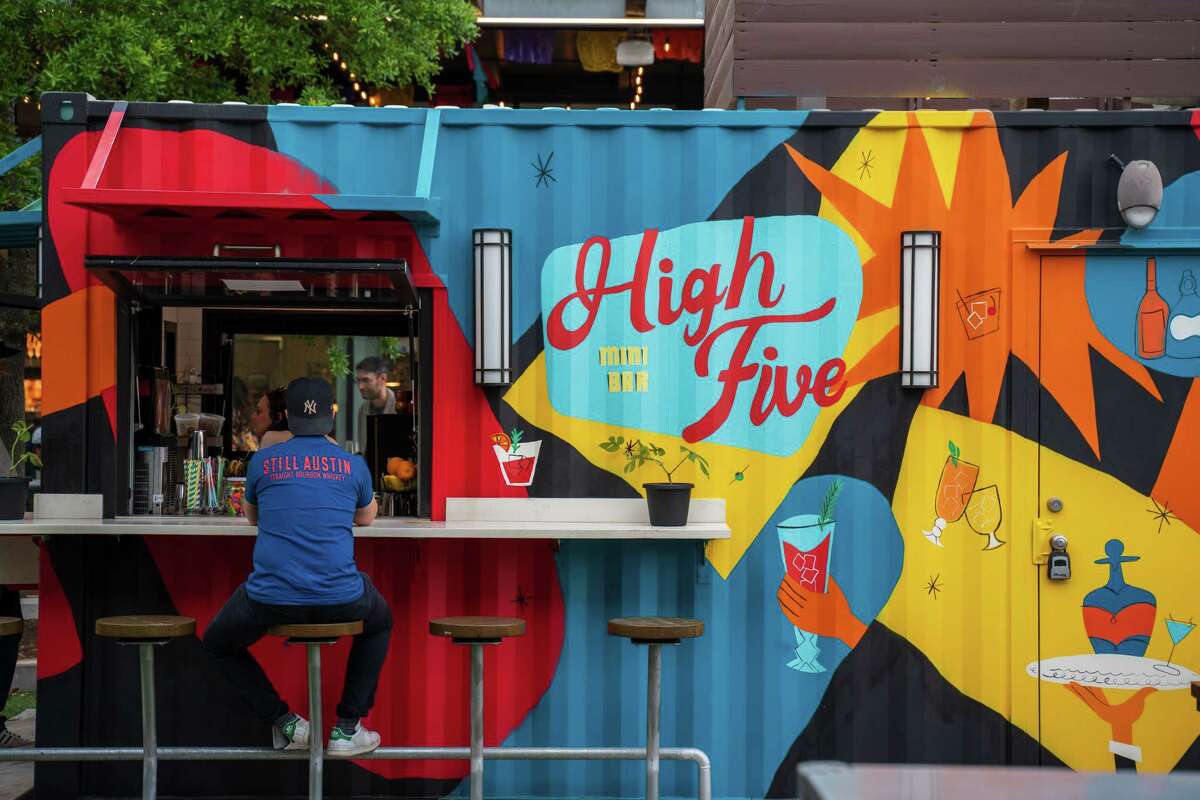 High Five Mini Bar operates out of a shipping container located in the Stomping Ground development