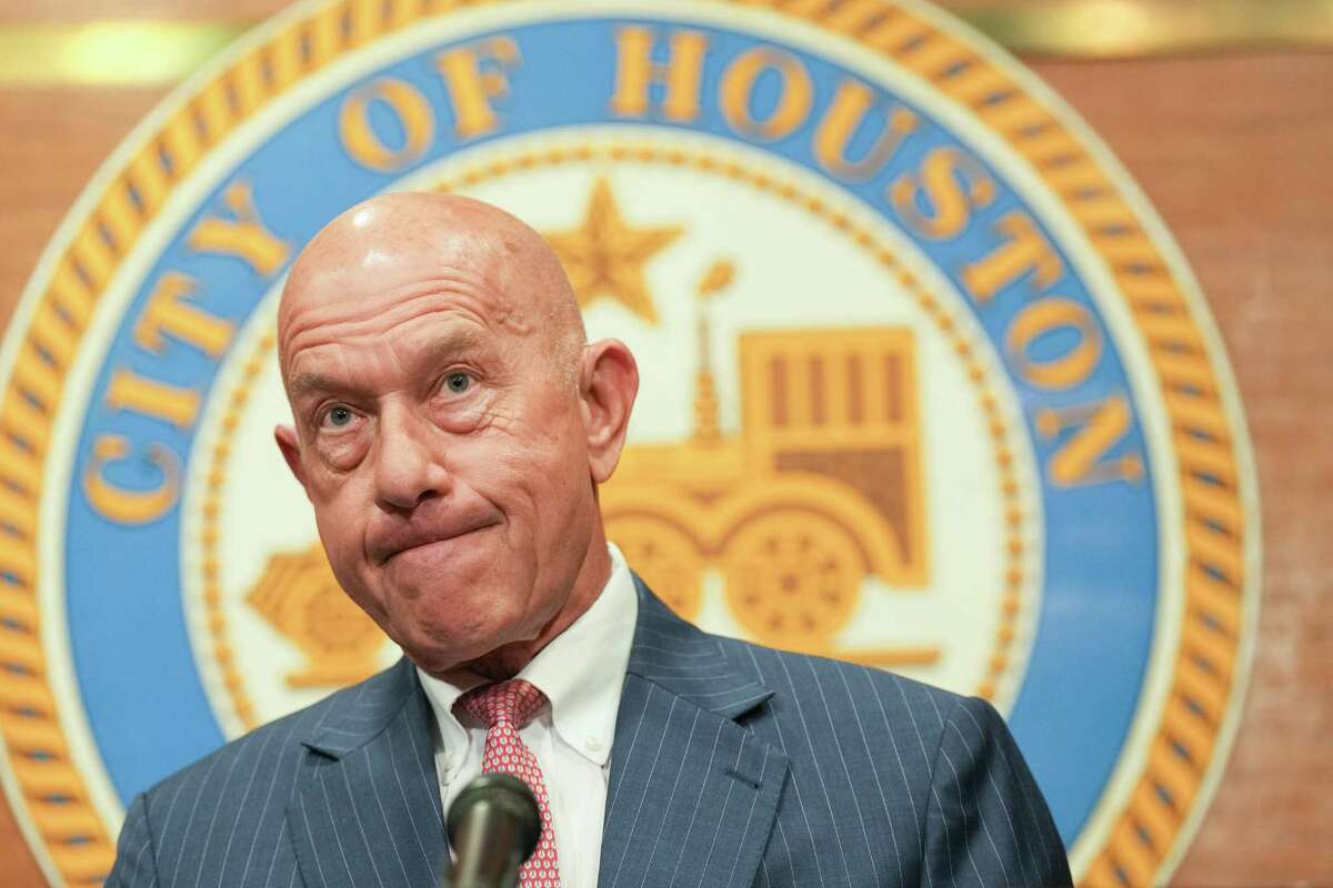 Houston Mayor John Whitmire pauses while he speaks during a press conference to announce a task force for independent suspended case review of Houston Police Department scandal on Wednesday, March 13, 2024 in Houston.