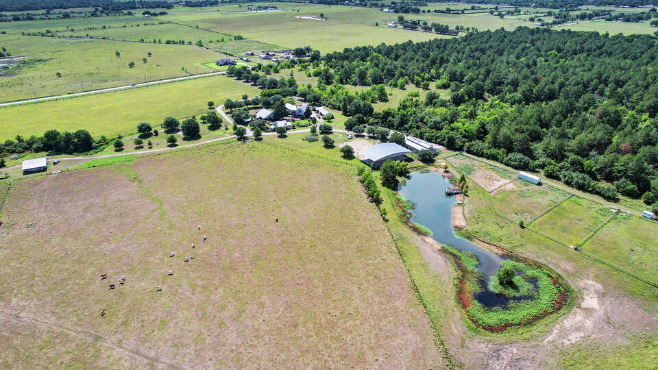 An aerial view of land that will be converted into a 215-acre master-planned community called Oakberry Trails.