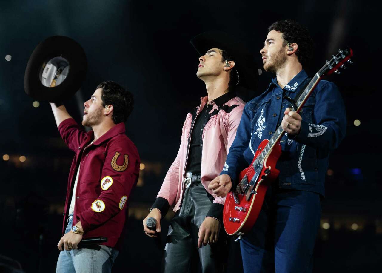 The Jonas Brothers perform during the Houston Livestock Show and Rodeo at NRG Park, Friday, March 15, 2024, in Houston. (Jason Fochtman/Houston Chronicle)