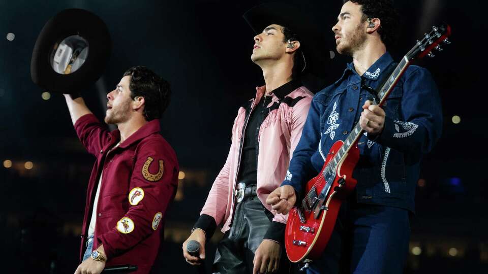 The Jonas Brothers perform during the Houston Livestock Show and Rodeo at NRG Park, Friday, March 15, 2024, in Houston. (Jason Fochtman/Houston Chronicle)