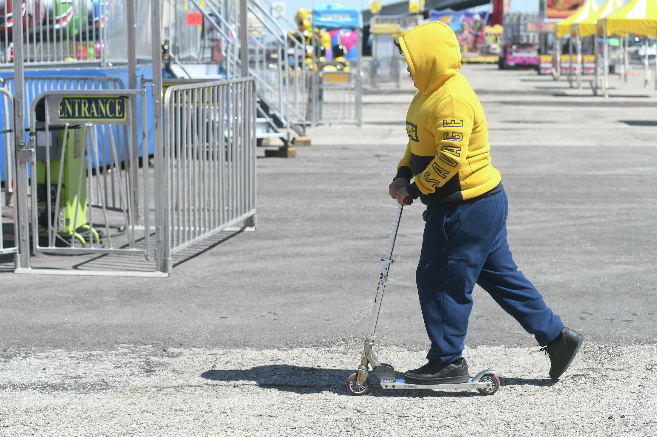 Carnival and concession workers get ready for YMBL fair