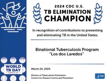 Laredo Public Health honored by CDC for binational TB program