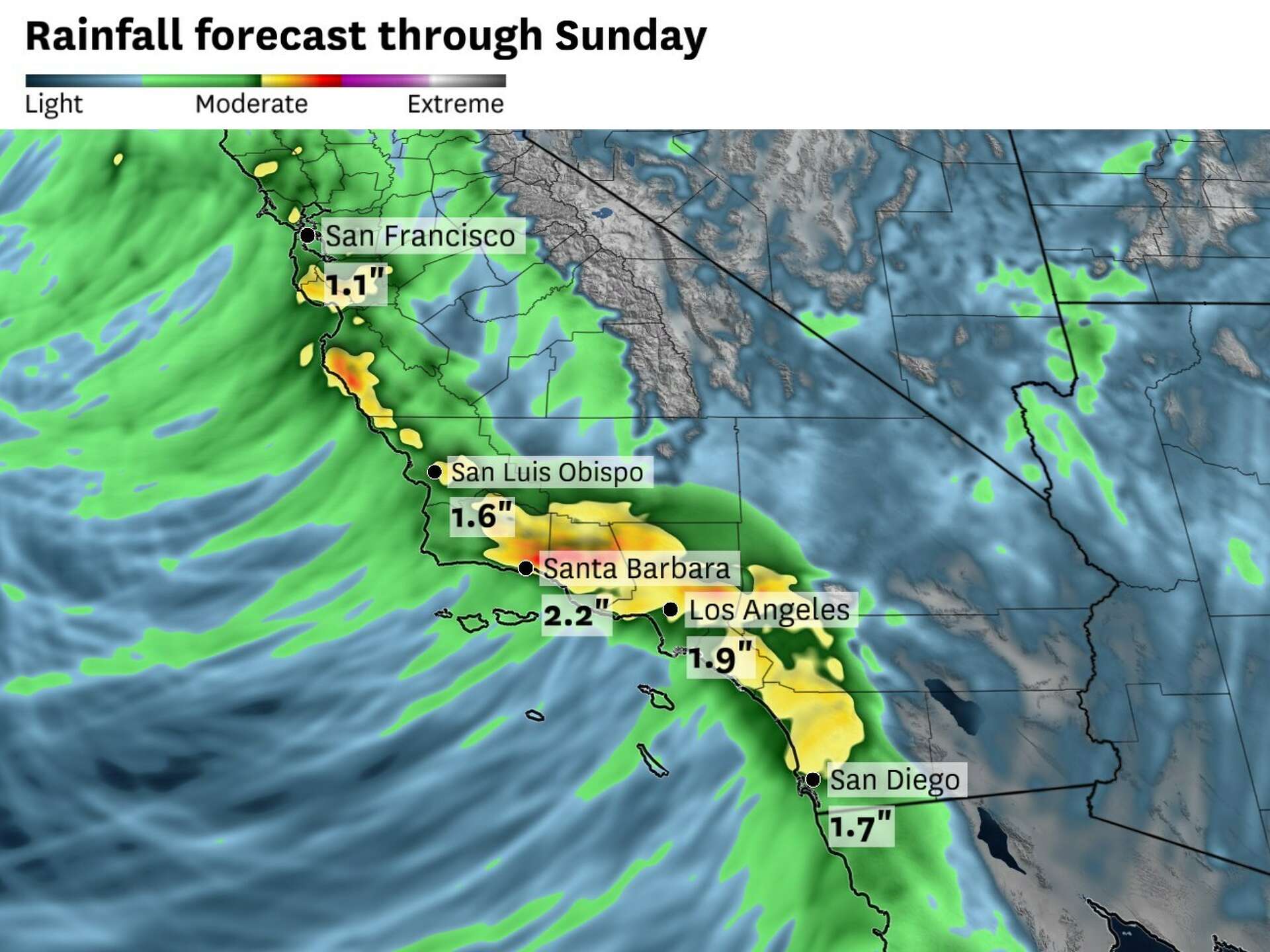 Strong California storm system to bring significant rain, gusty winds