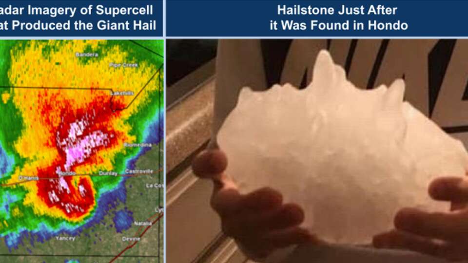 Cantaloupe-size hail actually fell once in Texas. Here’s where.