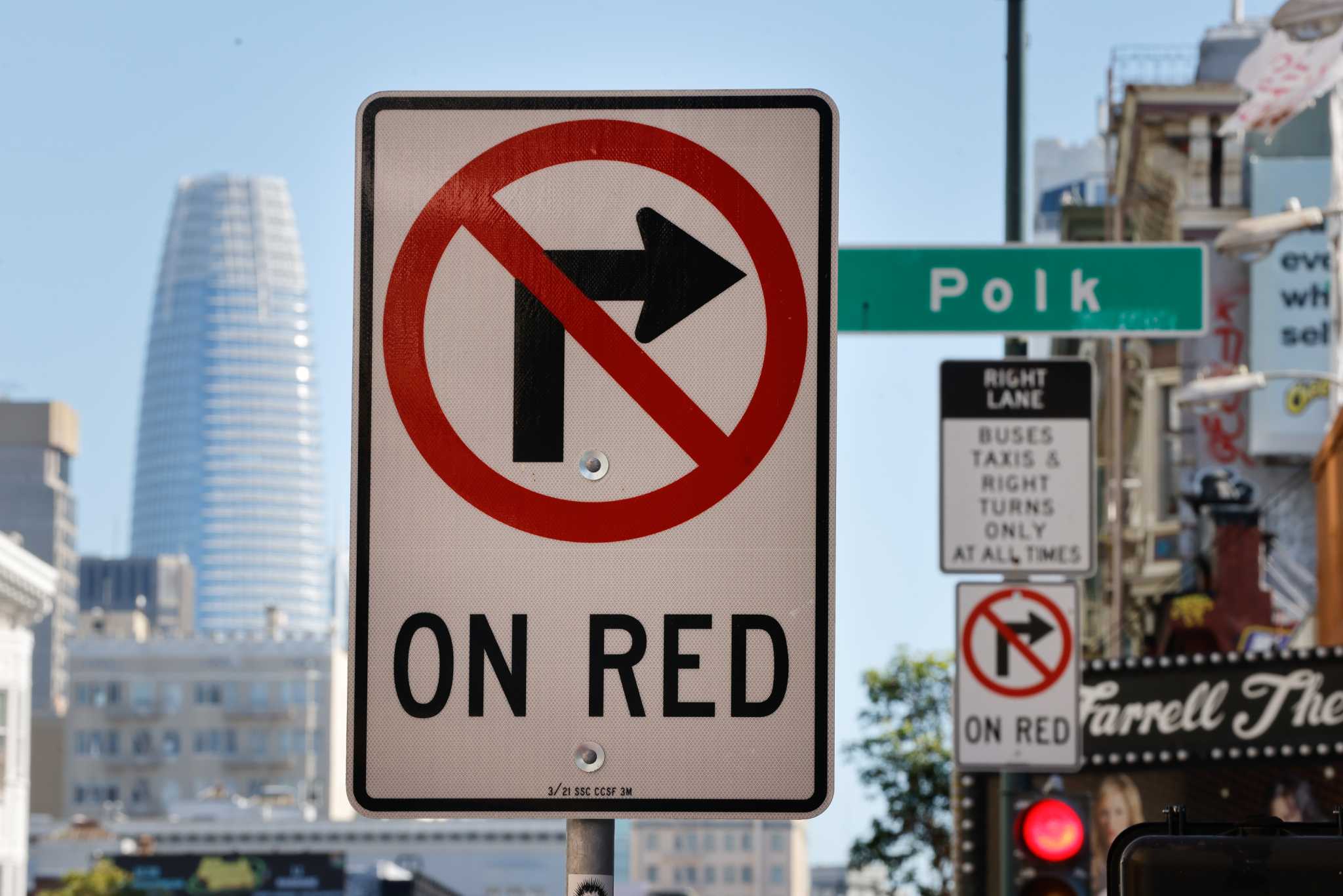 Here are 200 SF intersections where right turns on red are banned