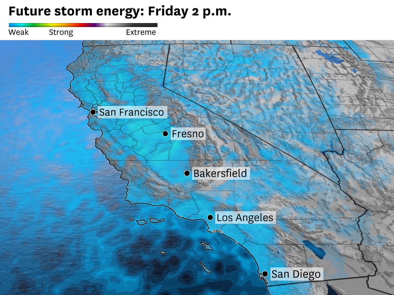 Unusually cold storm to bring thunder and snow to California