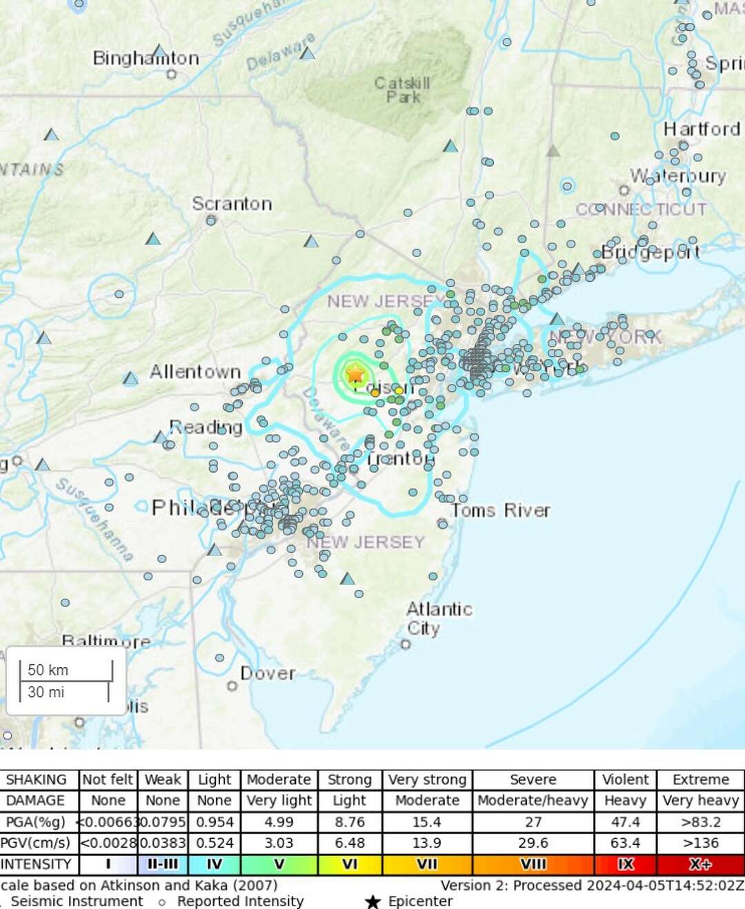 Aftershock from New Jersey earthquake felt in Connecticut Friday night