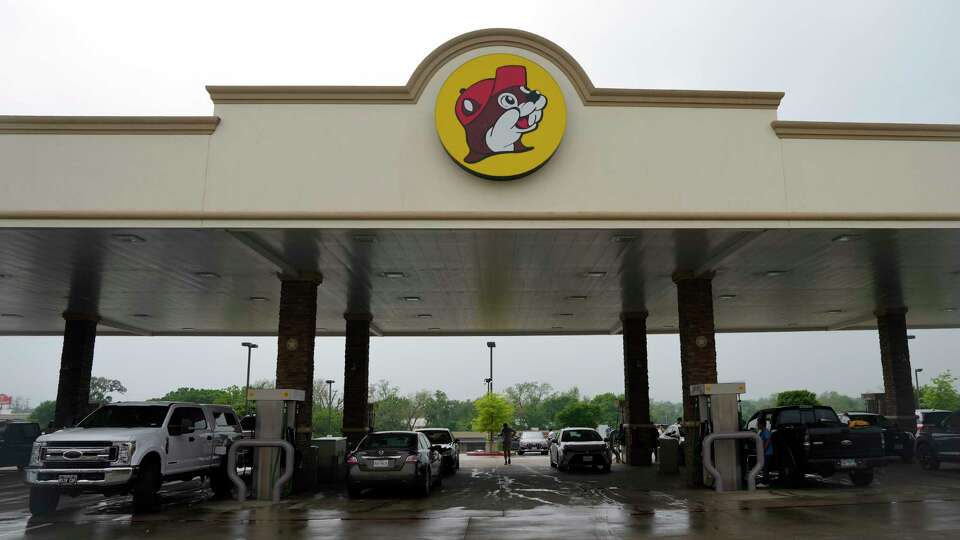 People getting gas at Buc-ee’s after the solar eclipse Monday, April 8, 2024 at in Bastrop. The Bastrop Buc-ee’s store increased staffing and supply on Monday because they expected to have many customers traveling through to view the total solar eclipse.