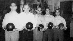 These men competed in a bowling league at Acme Bowl in the 1940s.