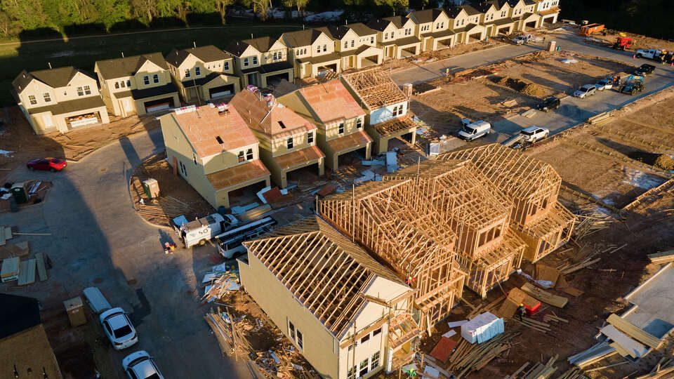 Construction continues at Woodmill Creek, a community of 189 build-to-rent, multifamily homes, Wednesday, March 15, 2023, in The Woodlands.