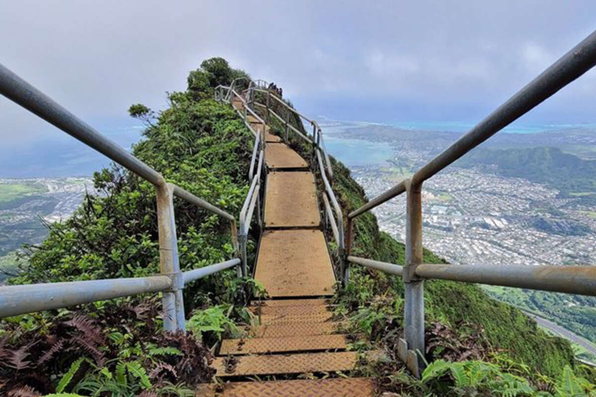 The Haiku Stairs in Oahu, Hawaii on Jan. 11, 2021.