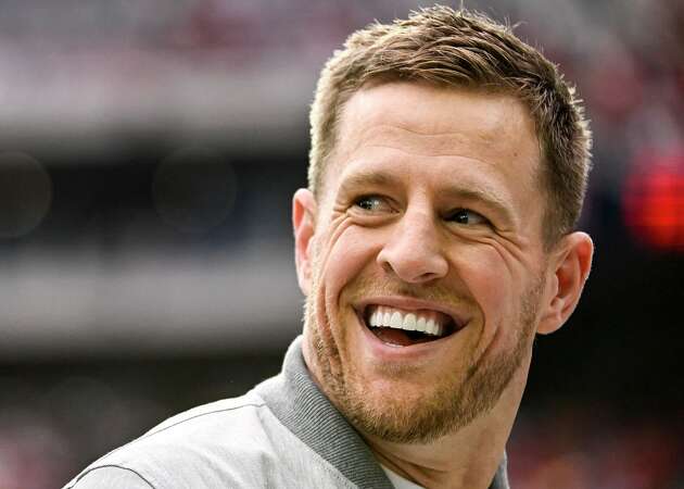 Former Houston Texans player J.J. Watt smiles while at pregame prior to inducting him into the Texans Ring of Honor during a game against the Pittsburgh Steelers at NRG Stadium on October 01, 2023 in Houston, Texas. 