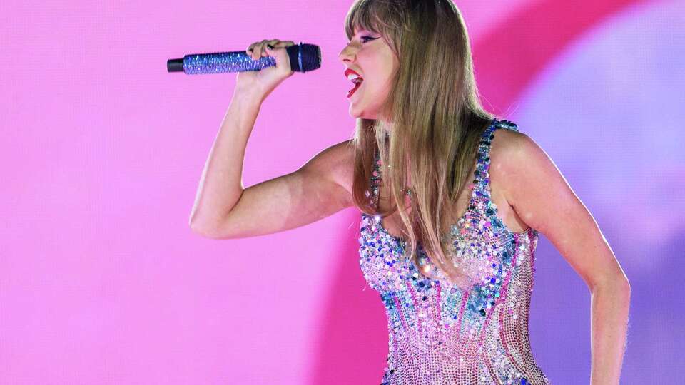 Taylor Swift performs for The Eras Tour at NRG Stadium in Houston, Friday, April 21, 2023. (Jamaal Ellis/for Houston Chronicle)