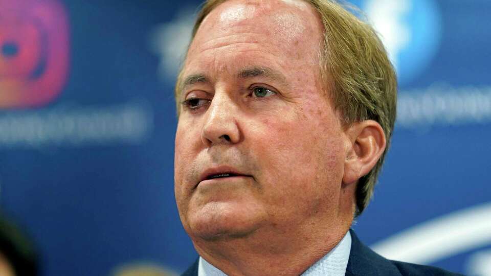 FILE - Texas Attorney General Ken Paxton makes a statement at his office, May 26, 2023, in Austin, Texas. The Supreme Court of Texas on Tuesday, April 23, 2024, ordered Harris County, which includes Houston, to put on hold for now a guaranteed income program that would provide $500 monthly cash payments to roughly 2,000 residents in one of the largest counties in the U.S. The program has become a target of Paxton.