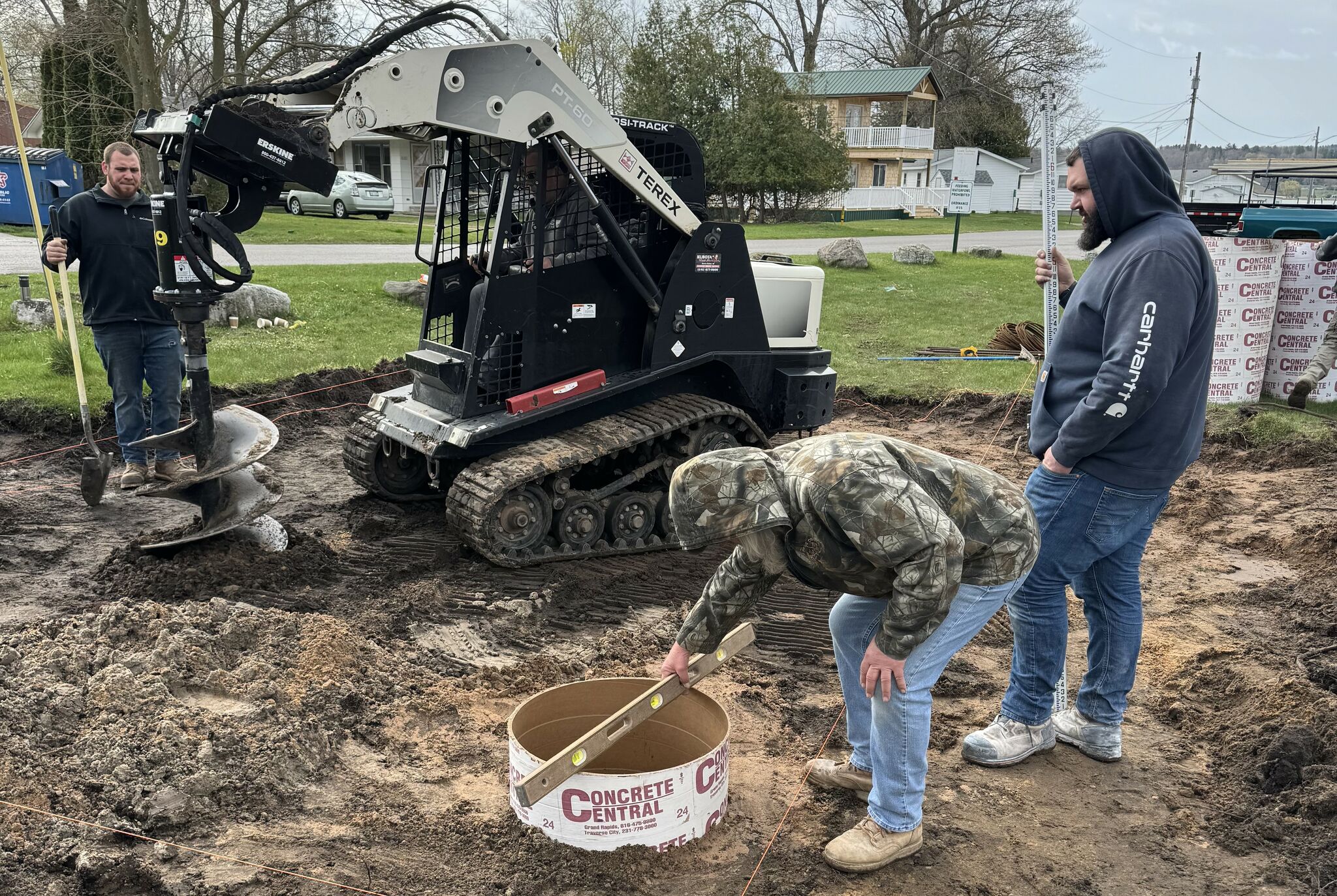 Onekama Village Park event stage construction starts