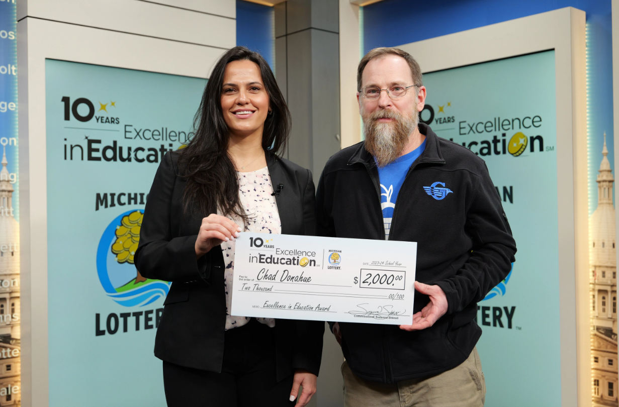 Gladwin High School teacher wins educator award from Michigan Lottery