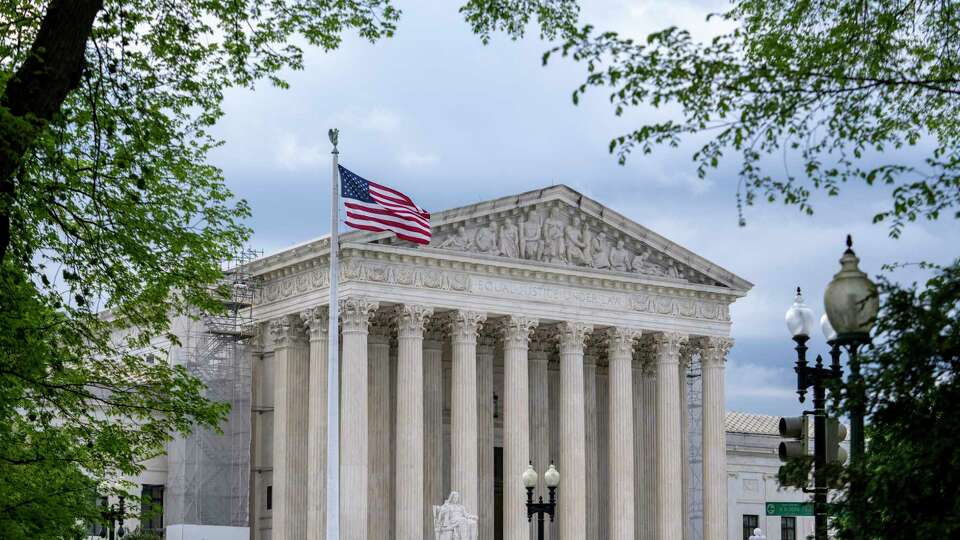 Supreme Court is seen as the justices prepare to hear arguments over whether Donald Trump is immune from prosecution in a case charging him with plotting to overturn the results of the 2020 presidential election, on Capitol Hill in Washington, Thursday, April 25, 2024.