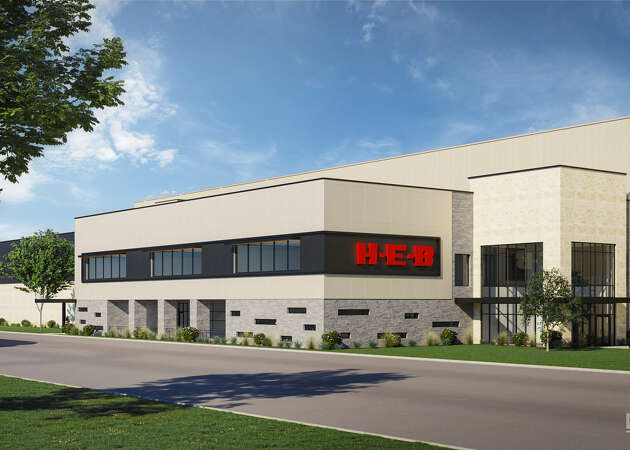 A rendering of H-E-B's distribution campus in Hempstead.