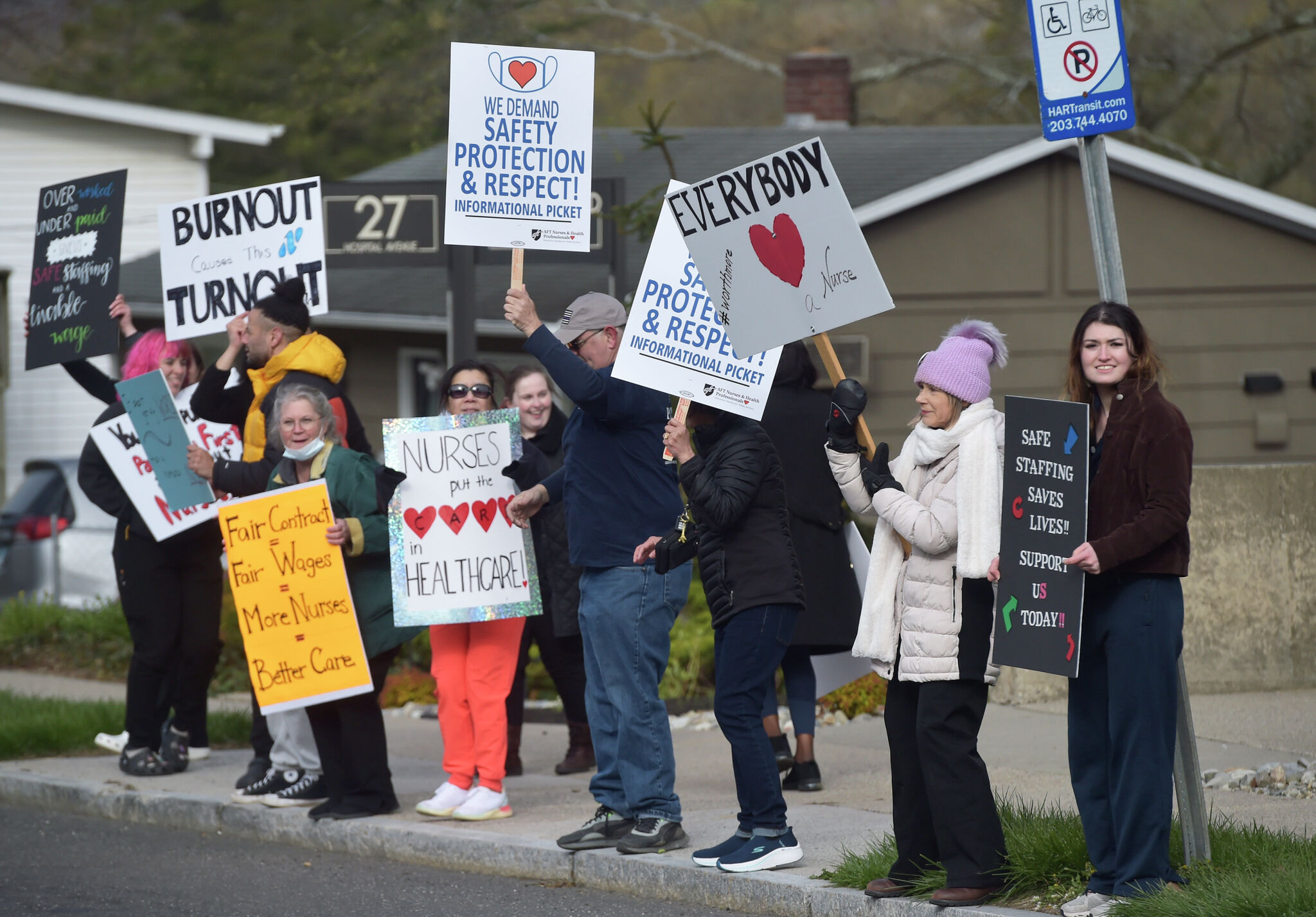 Danbury Hospital nurses demonstrate for higher pay