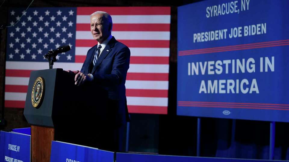 President Joe Biden delivers remarks on the CHIPS and Science Act at the Milton J. Rubenstein Museum, Thursday, April 25, 2024, in Syracuse, N.Y.