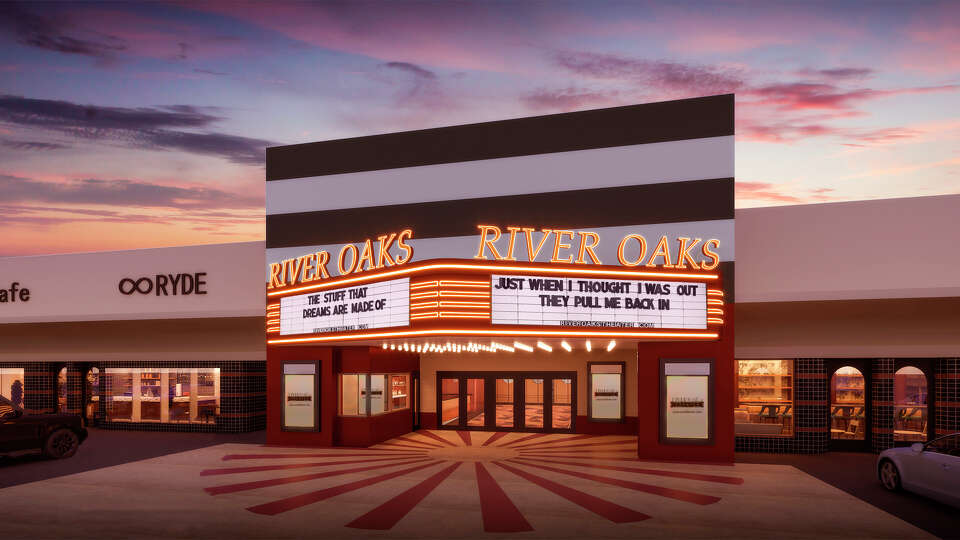 Exterior of the River Oaks Theater which is undergoing renovations and is expected to open later this year.