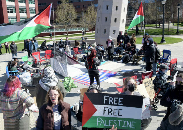 UConn grad student arrested during pro-Palestinian protest that drew hundreds