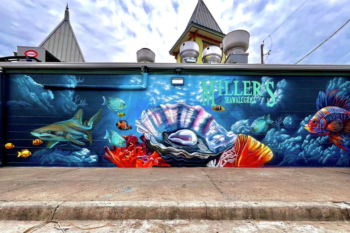 Justin Lopez's new mural for Miller's Seawall Grill drew a lot of comments while he was painting it, the artist said.