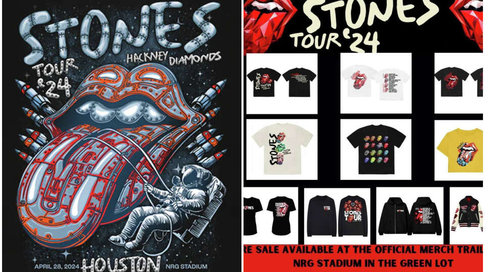 Rolling Stones merch for the Hackney Diamonds Tour in Houston