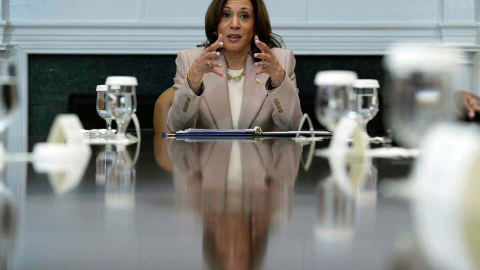 Vice President Kamala Harris speaks during a discussion in the Roosevelt Room of the White House in Washington, Thursday, April 25, 2024, on criminal justice reform and the pardons issued by President Joe Biden earlier this month. (AP Photo/Susan Walsh)