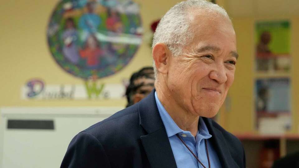 Mike Miles, HISD superintendent, is shown in a classroom at Thompson Elementary School, 6121 Tierwester St., Thursday, April 25, 2024, in Houston.