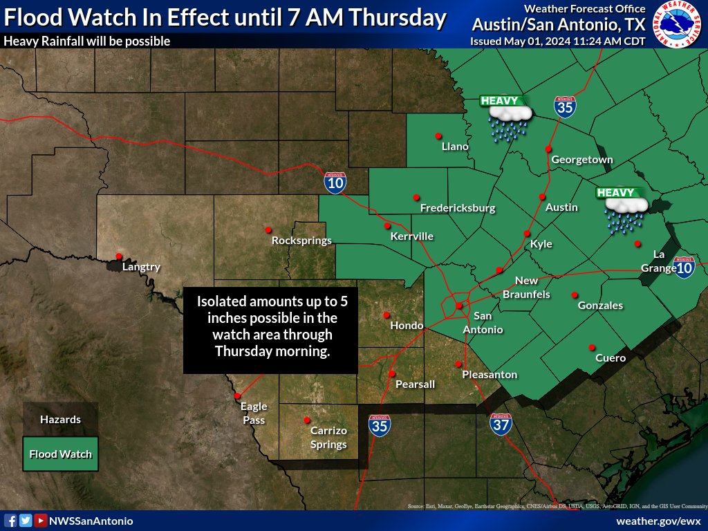 Severe thunderstorm watch issued for cities north of San Antonio