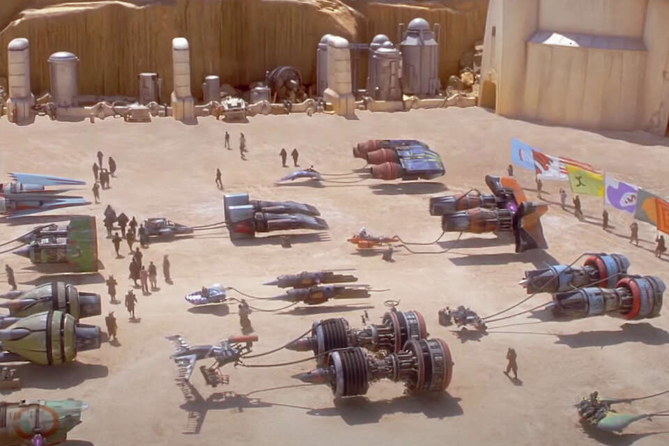 Pod Racing Scene How Bay Area landmarks influenced the architecture of 'Star Wars'