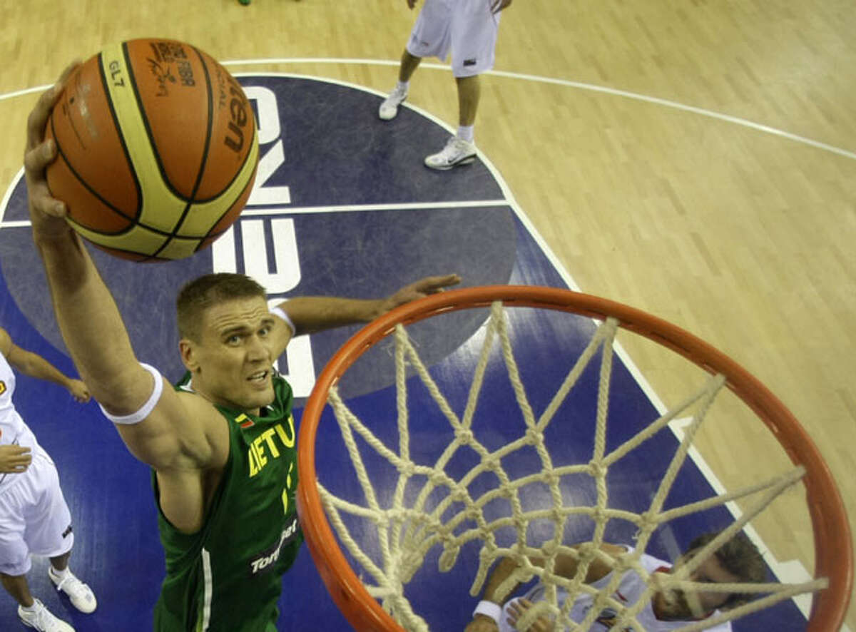 12. Robertas Javtokas (Lithuania; Drafted by Spurs in 2001)  Olympic stats: 15 games, 8.5 points, 4.7 rebounds, 0.5 blocks  Drafted by the Spurs with the 56th overall pick in 2001, Javotkas was stashed abroad but never called over.  He’s 36 now, a seven-time Lithuanian League champion and a former Eurocup Finals MVP. The athleticism once enticed the Spurs is now largely gone, and he’s given way to a younger generation led by Jonas Valanciunas and Domantas Sabonis.  But who knows, Javotkas might have one poster left in him. 