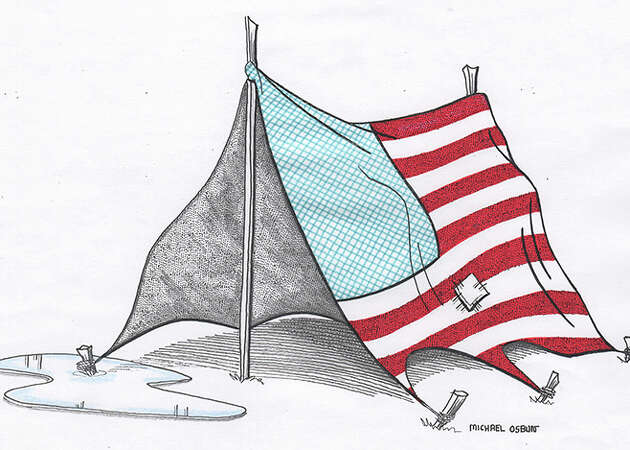 Michael Osbun illustration relating to homelessness in America.  