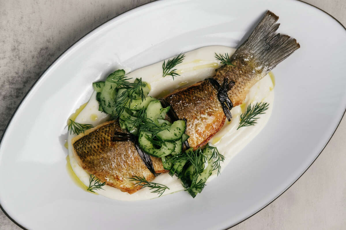 Navy Blue's Branzino dish.