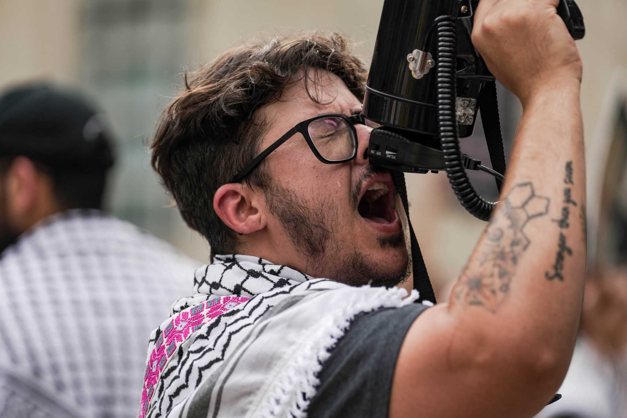 Pro-Palestine advocates gather at Houston City Hall