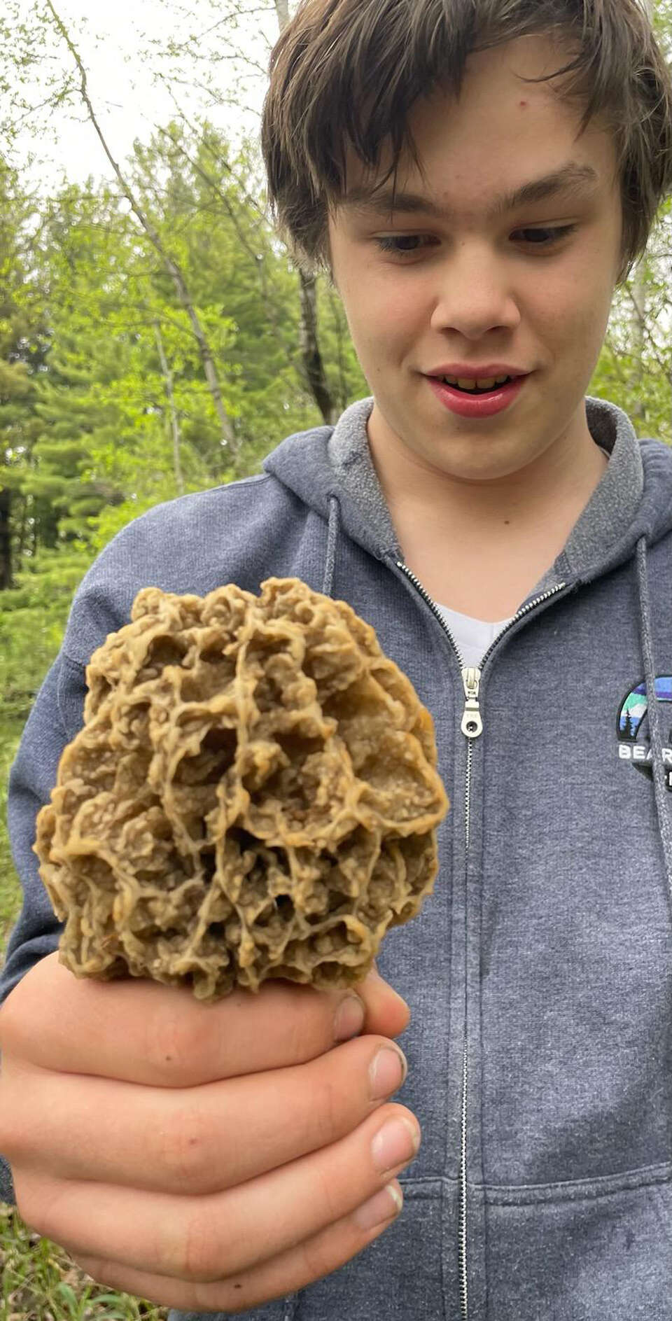Motherson duo find monster morel in Bear Lake area