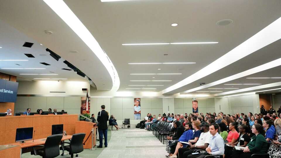 Houston ISD's Board of Managers hold their monthly board meeting on Thursday, May 9, 2024, in Houston.