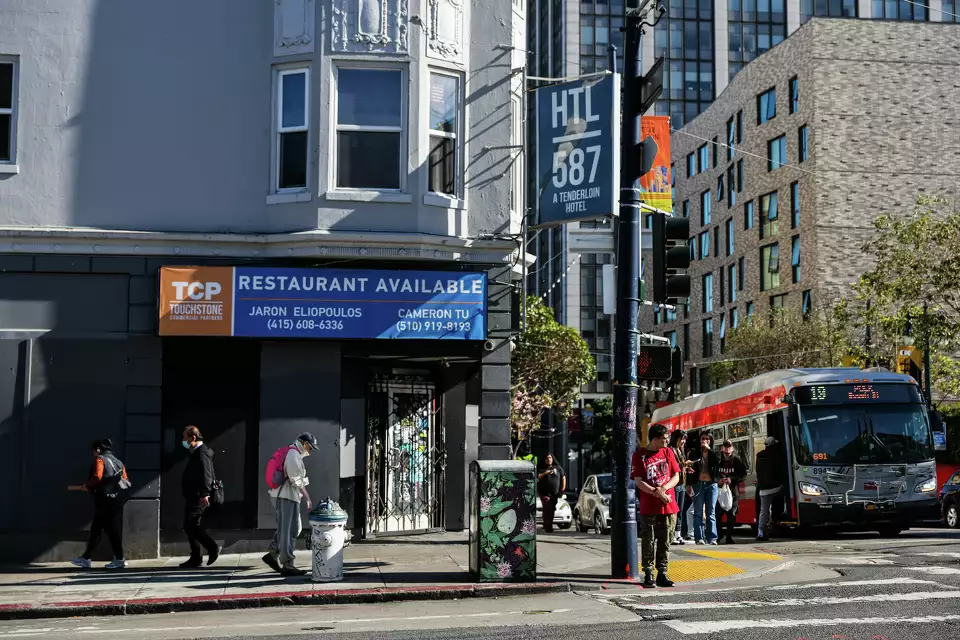 The exterior of a former Tenderloin hotel where the city runs a managed alcohol program on Eddy Street in San Francisco. The program costs the city about $5 million a year.