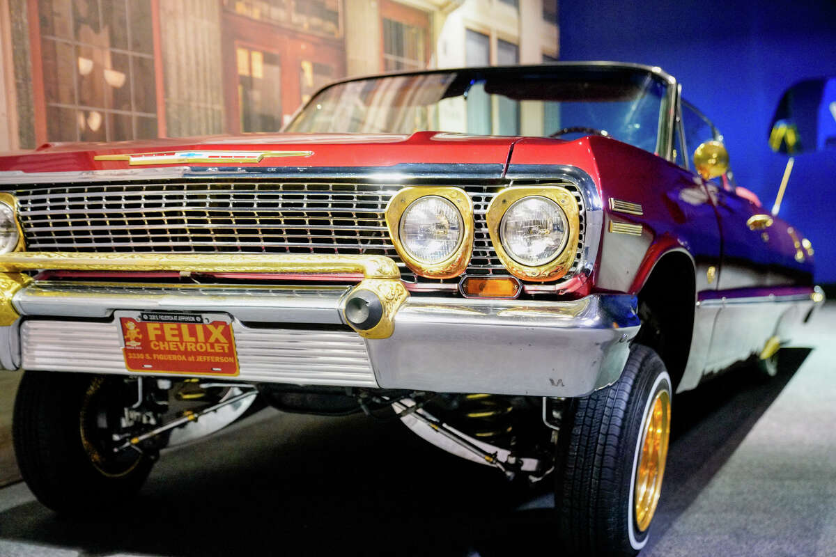 A lowrider on display at Austin's Bullock Museum.