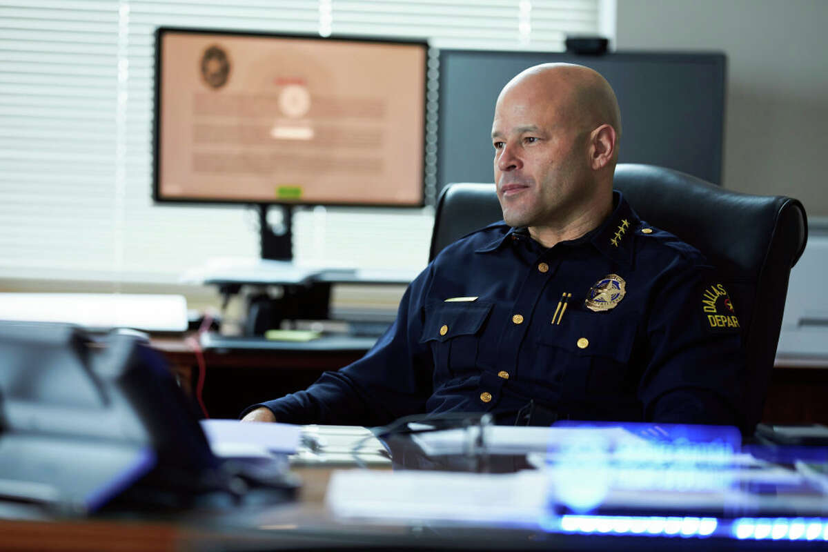 DALLAS, TEXAS - FEBRUARY 16: Chief Eddie Garcia of the Dallas Police Department is rumored to be one of the top candidates to replace former Houston Police Chief Troy Finner.  (Photo by Cooper Neill for The Washington Post via Getty Images)