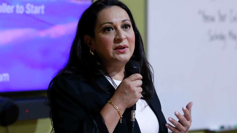 State Rep. Christina Morales speaks during a civil rights forum with local community members held at the LULAC East End Council 22503 building Saturday, May 11, 2024 in Houston.