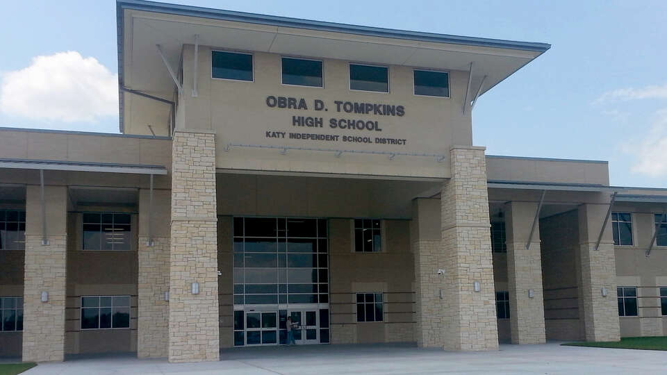 The front of Obra D. Tompkins High School, Katy ISD's seventh high school.